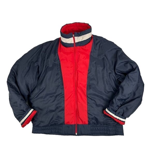 Vintage FILA Full Zip Bomber Jacket L/XL Reversible 90s - Picture 3 of 8